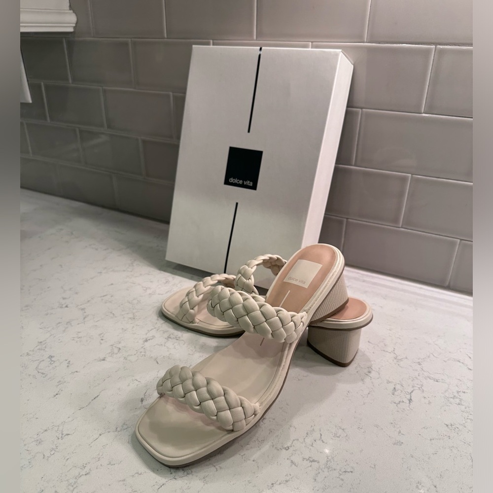 NWT Dolce Vita Ivory braided heeled sandals - size 8